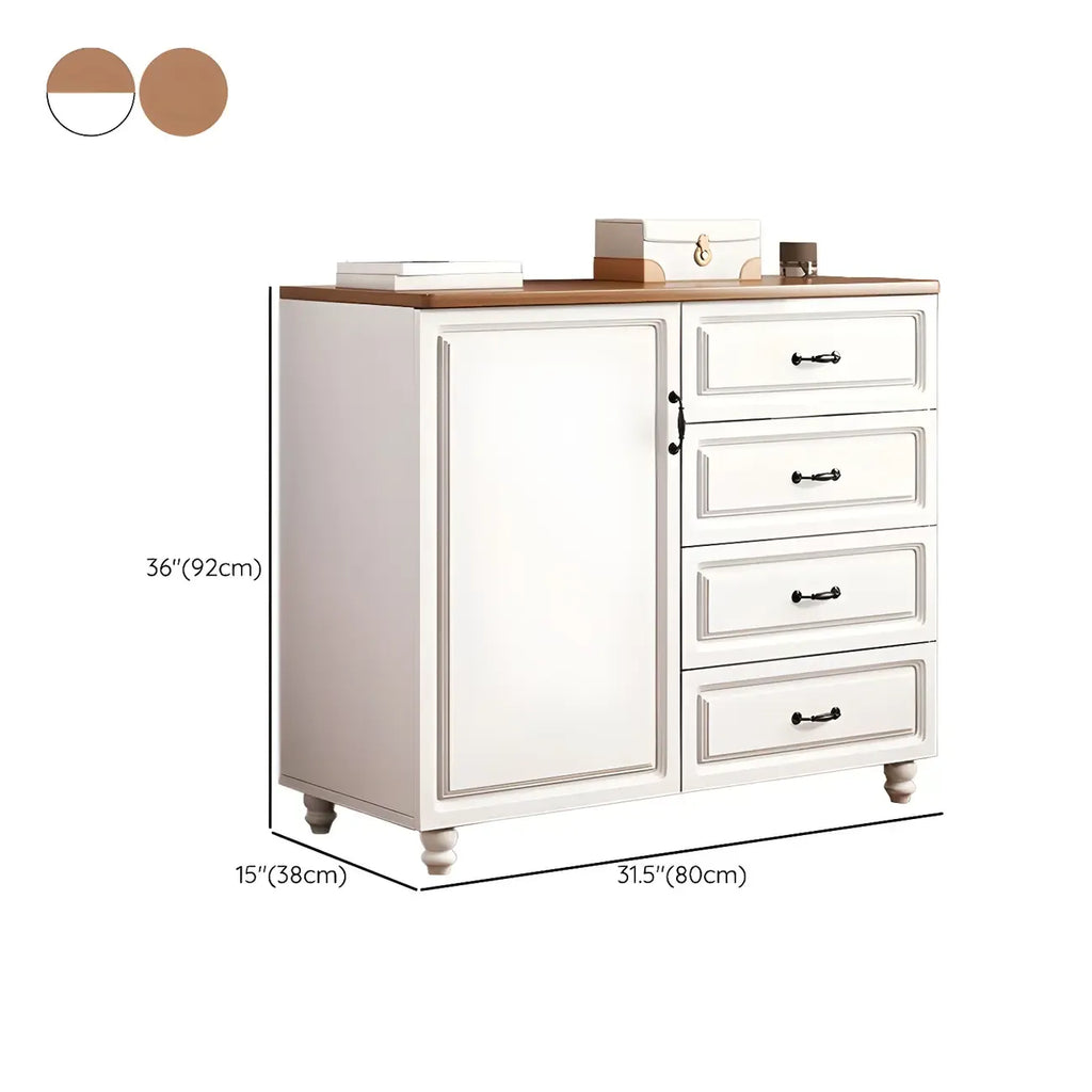 Commode combinée de rangement traditionnelle en bois brun noyer moyen