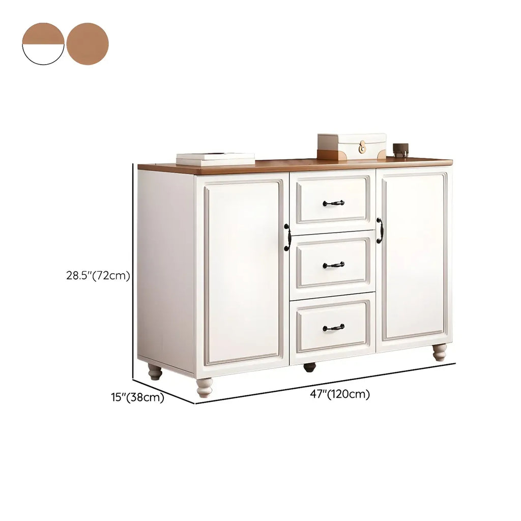 Commode combinée de rangement traditionnelle en bois brun noyer moyen