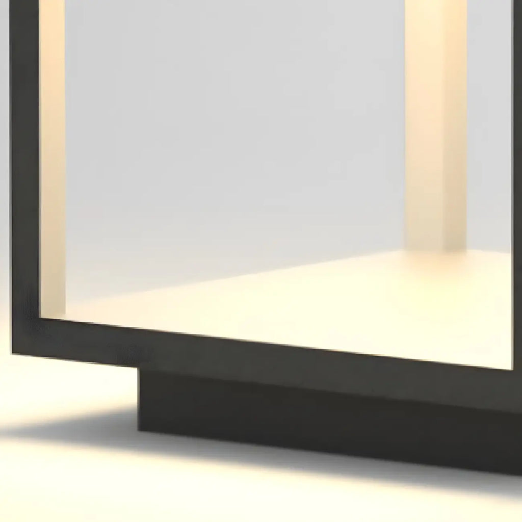Lampe d'ambiance pour poteau en métal noir à cube ouvert