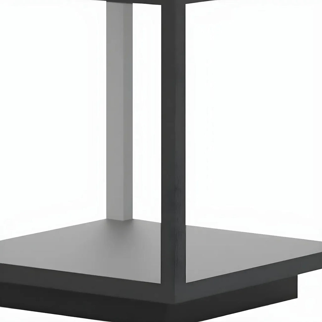 Lampe d'ambiance pour poteau en métal noir à cube ouvert