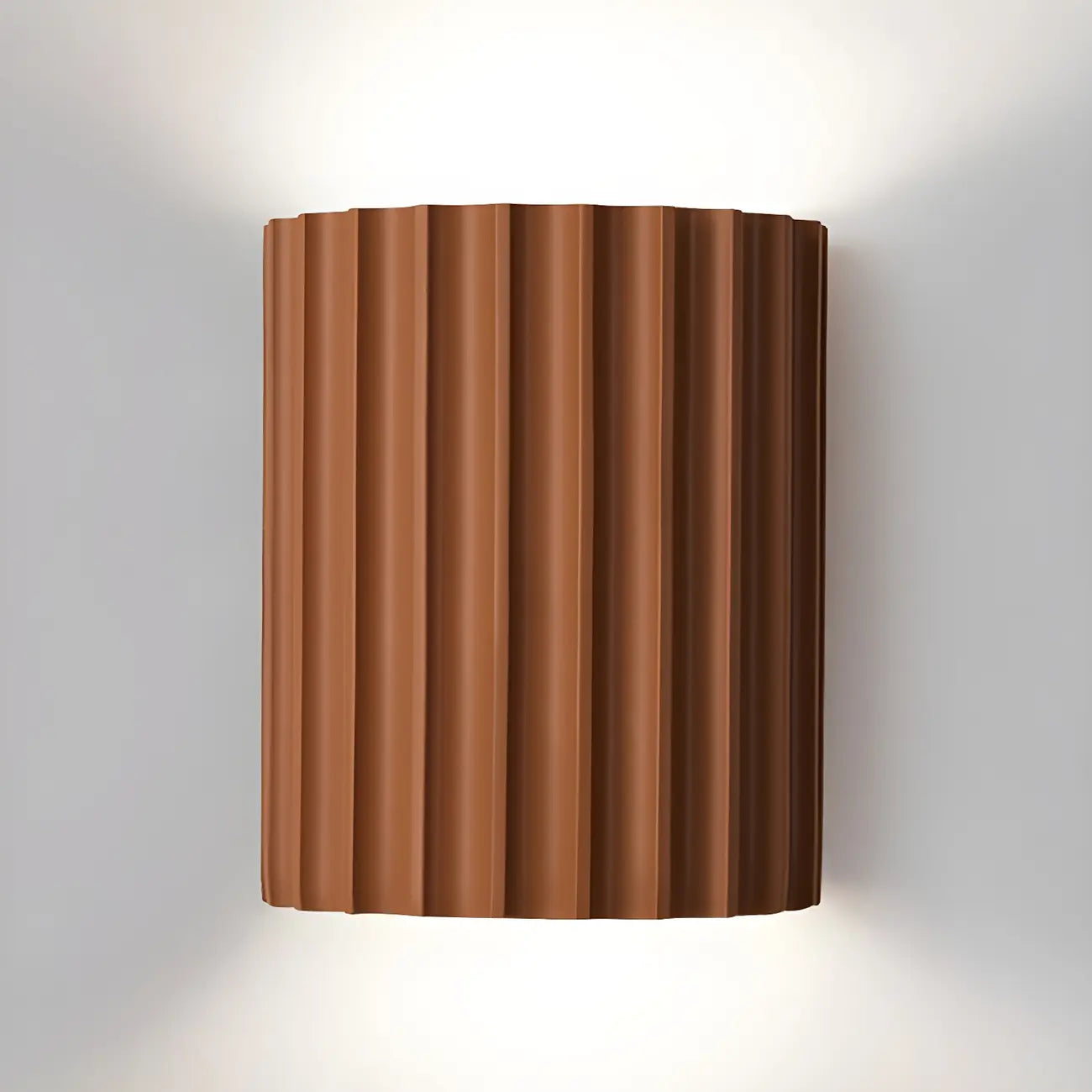 Applique murale moderne demi-cylindre nervurée à éclairage indirect