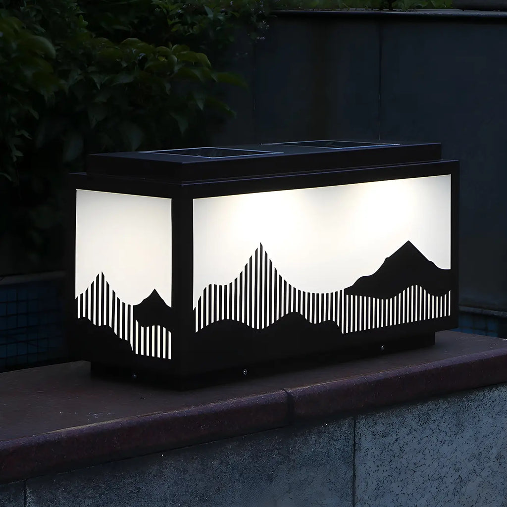 Lampes solaires d'extérieur rectangulaires en forme de montagne