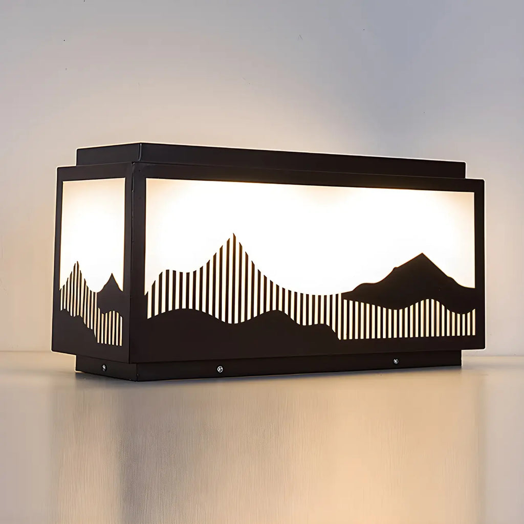 Lampes solaires d'extérieur rectangulaires en forme de montagne
