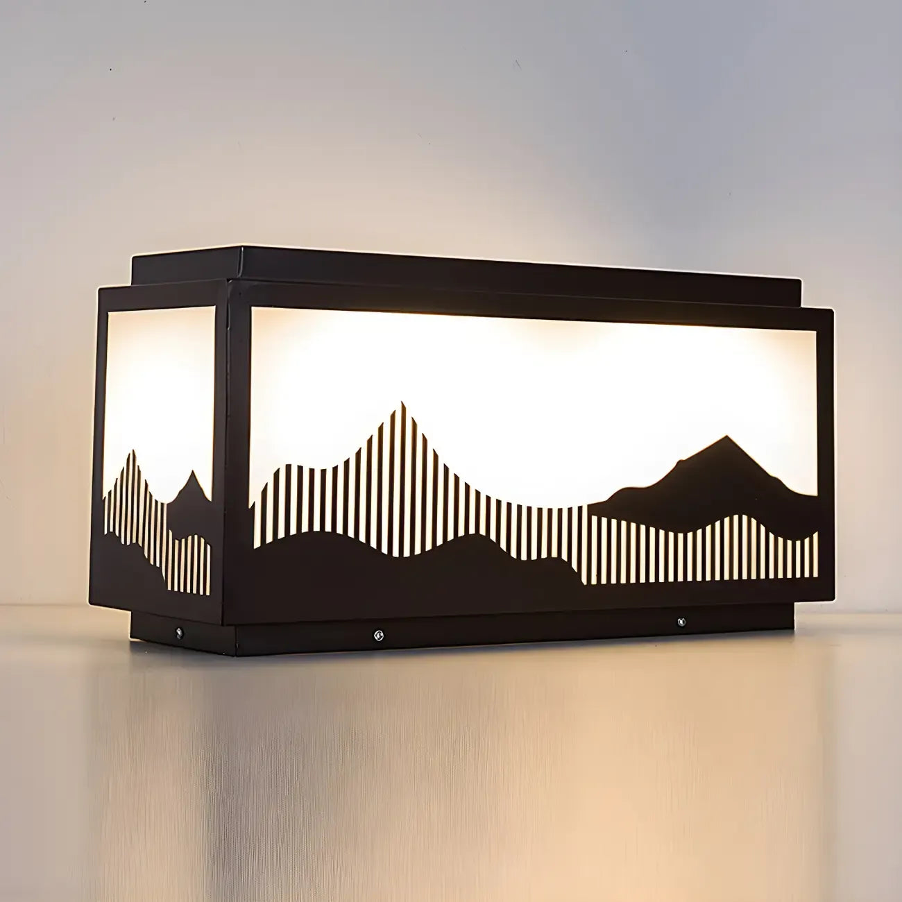 Lampes solaires d'extérieur rectangulaires en forme de montagne