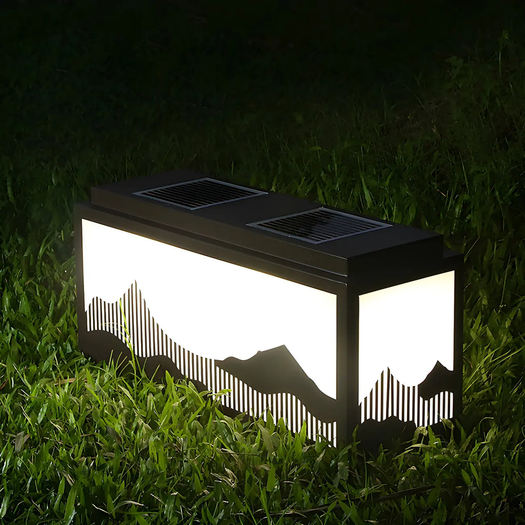 Lampes solaires d'extérieur rectangulaires en forme de montagne