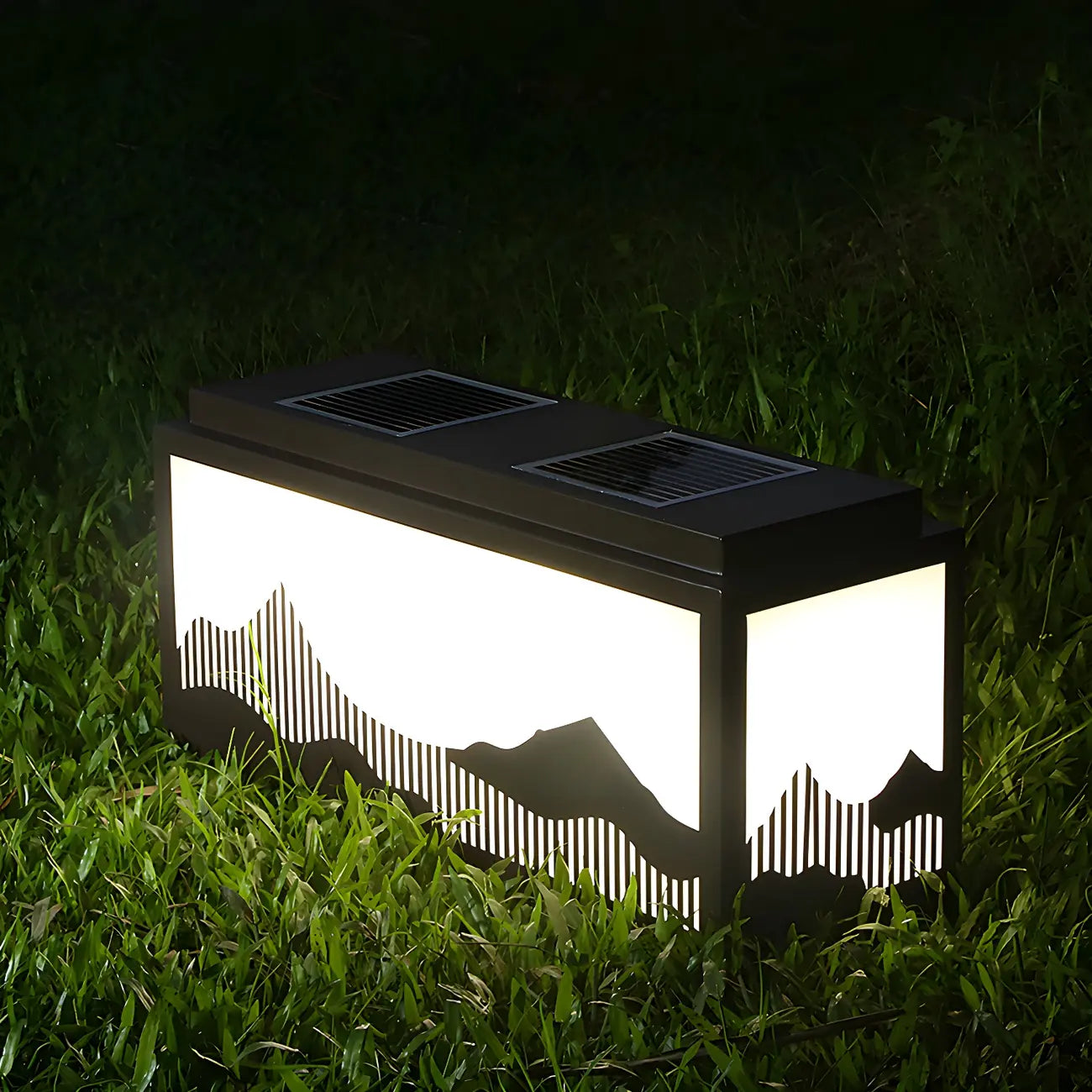 Lampes solaires d'extérieur rectangulaires en forme de montagne