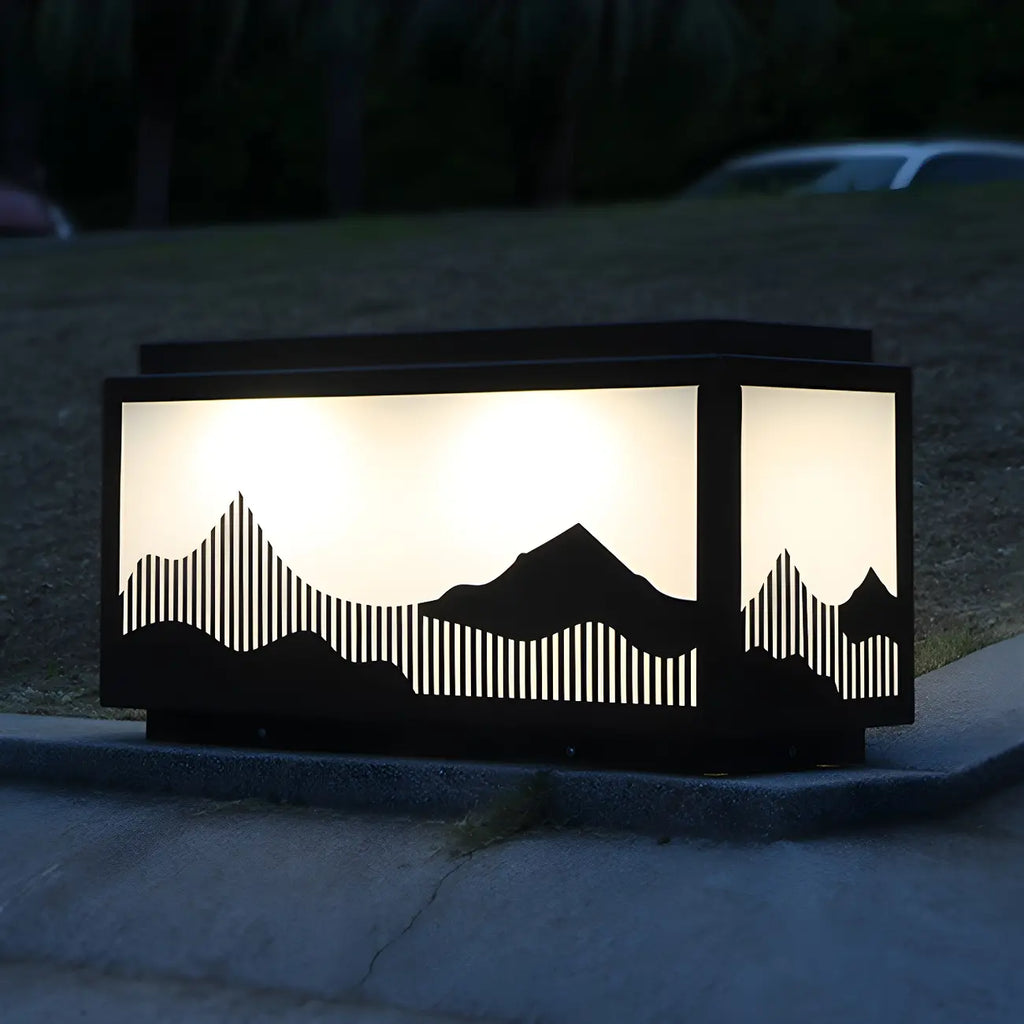 Lampes solaires d'extérieur rectangulaires en forme de montagne