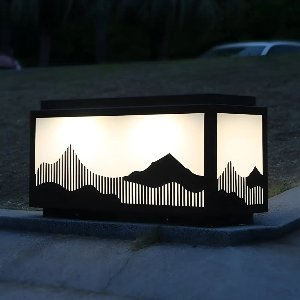 Lampes solaires d'extérieur rectangulaires en forme de montagne