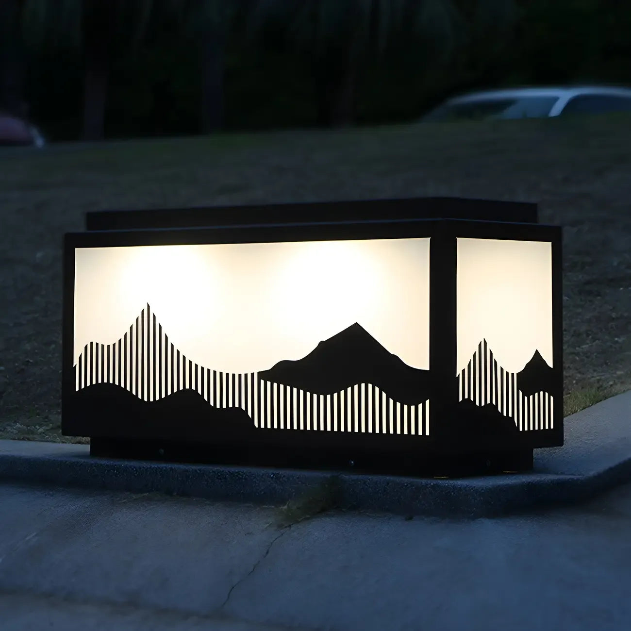Lampes solaires d'extérieur rectangulaires en forme de montagne