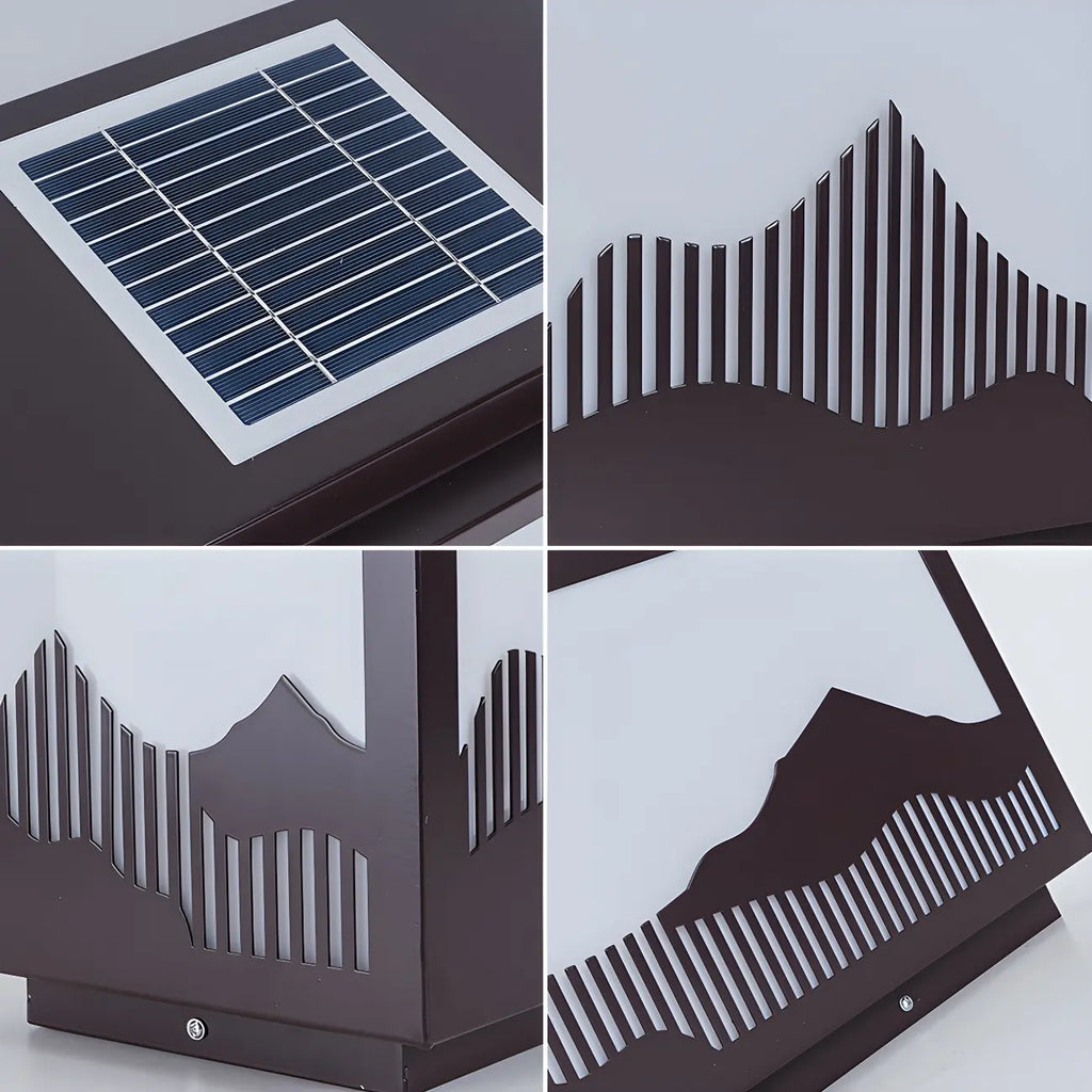 Lampes solaires d'extérieur rectangulaires en forme de montagne
