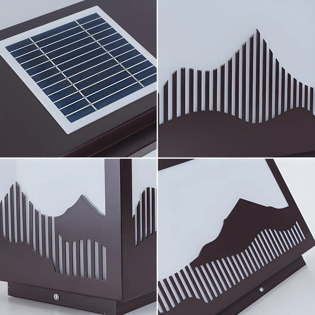 Lampes solaires d'extérieur rectangulaires en forme de montagne
