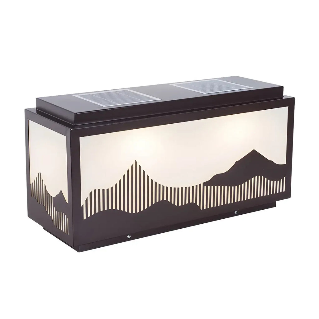Lampes solaires d'extérieur rectangulaires en forme de montagne