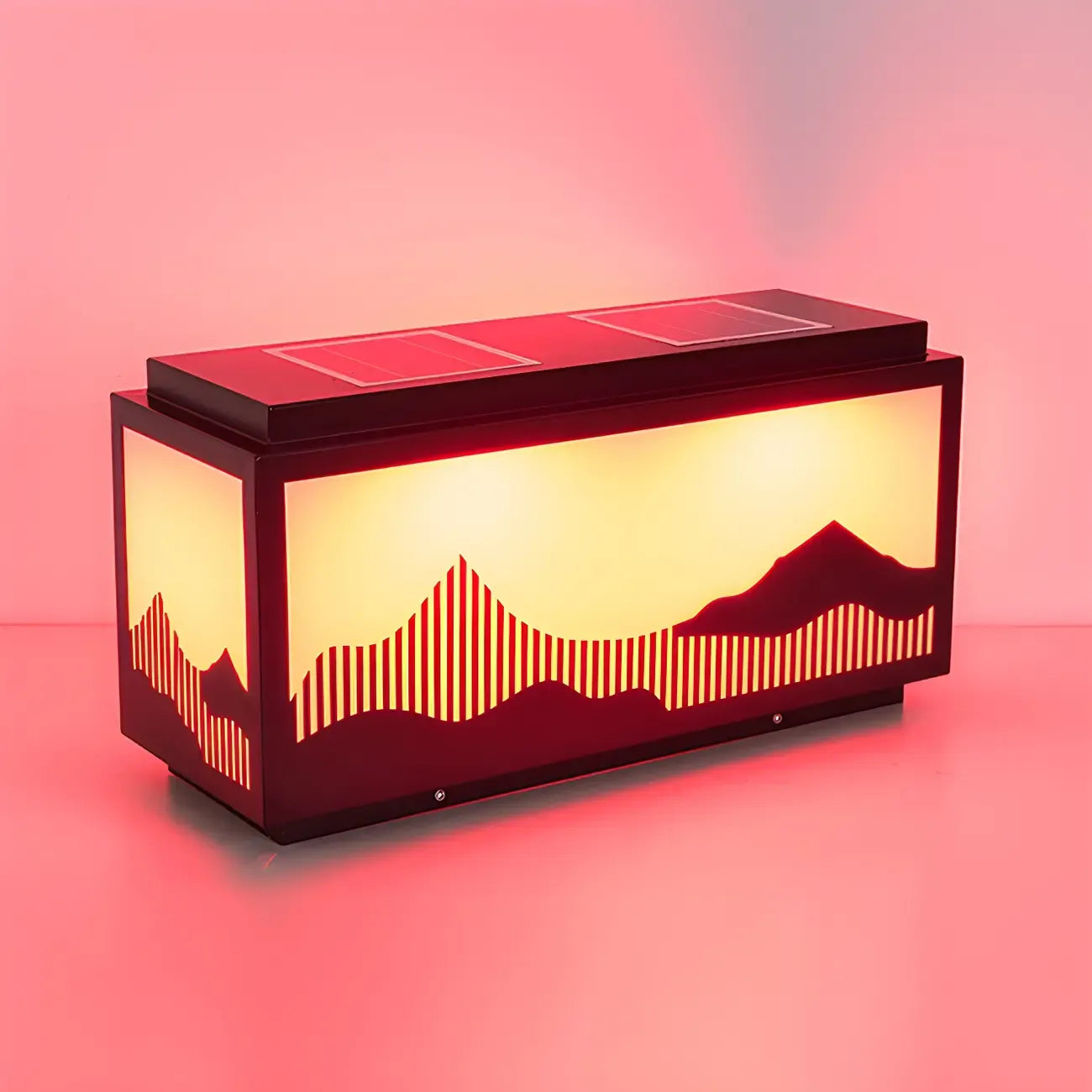 Lampes solaires d'extérieur rectangulaires en forme de montagne