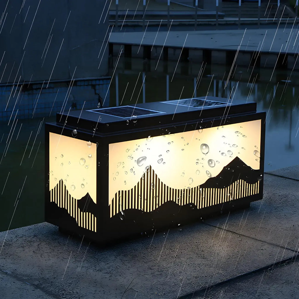 Lampes solaires d'extérieur rectangulaires en forme de montagne