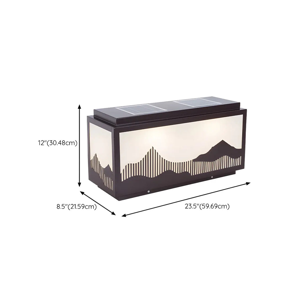 Lampes solaires d'extérieur rectangulaires en forme de montagne