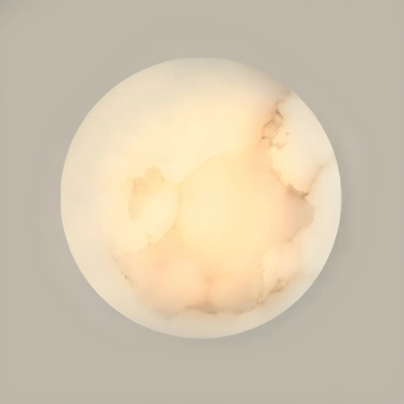 Applique murale ronde contemporaine à LED beige effet pierre