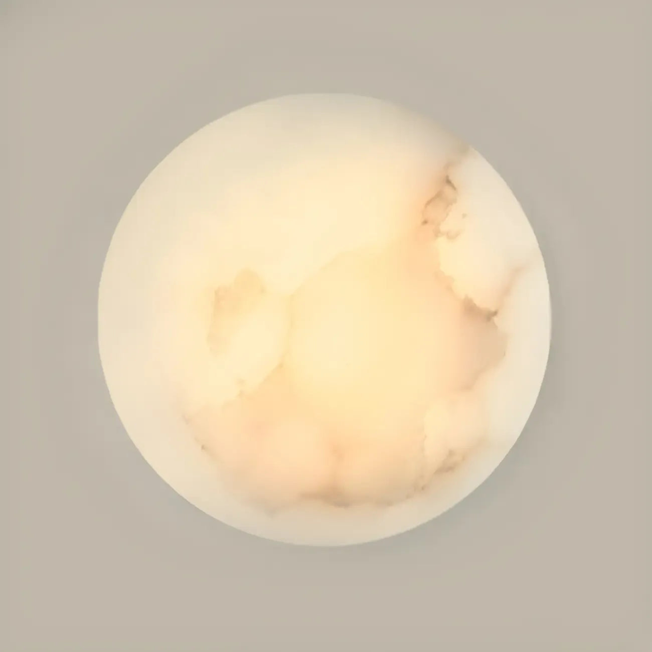 Applique murale ronde contemporaine à LED beige effet pierre