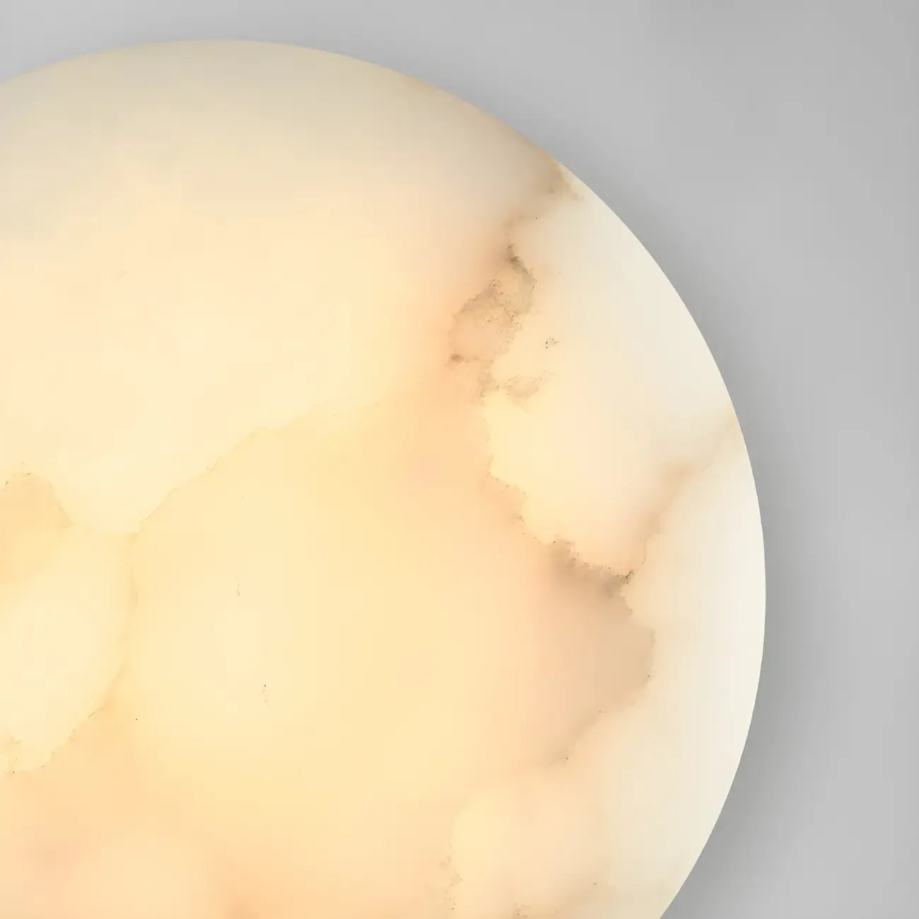 Applique murale ronde contemporaine à LED beige effet pierre