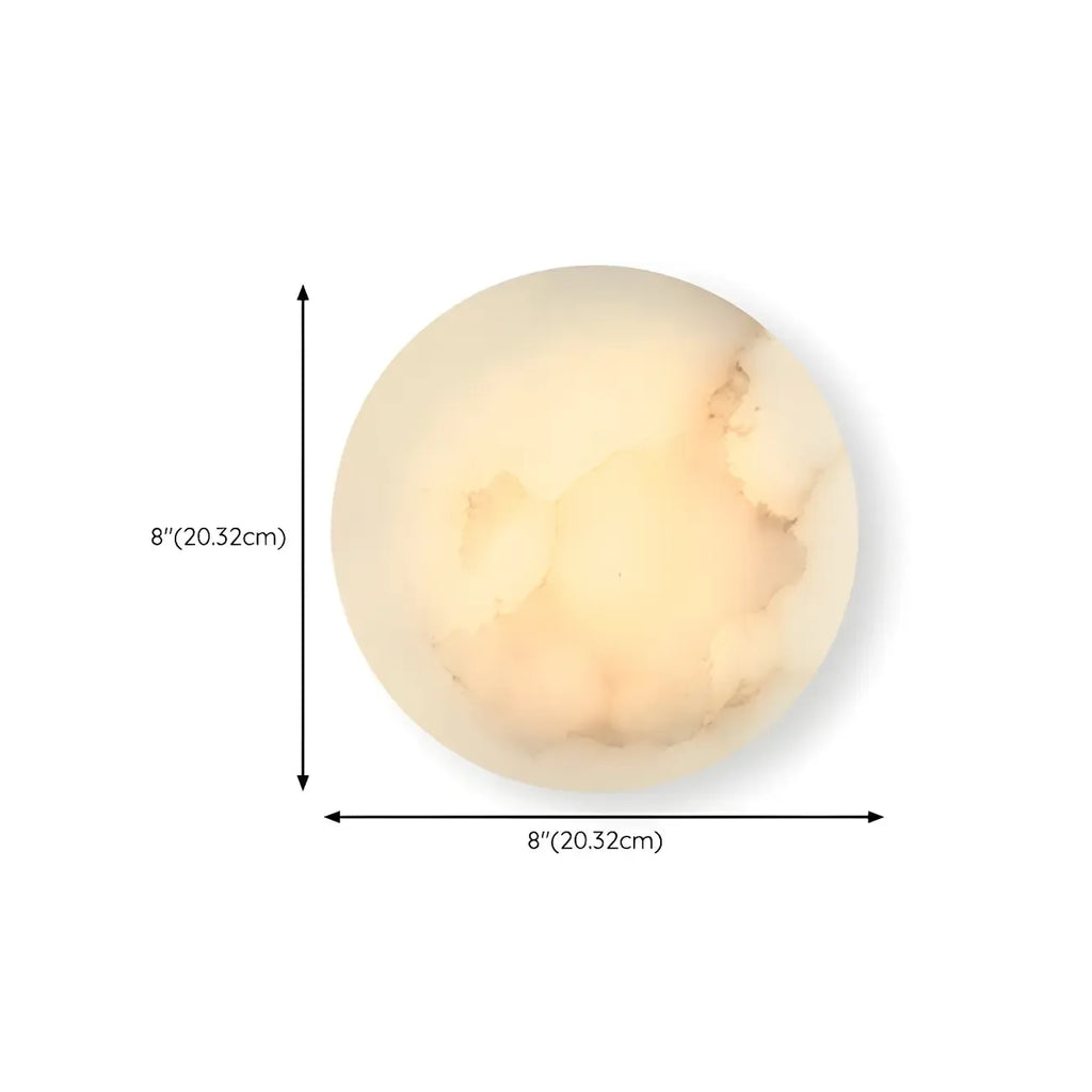 Applique murale ronde contemporaine à LED beige effet pierre