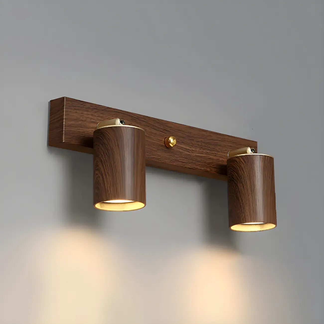 Appliques murales cylindriques marron contemporaines à plusieurs lumières