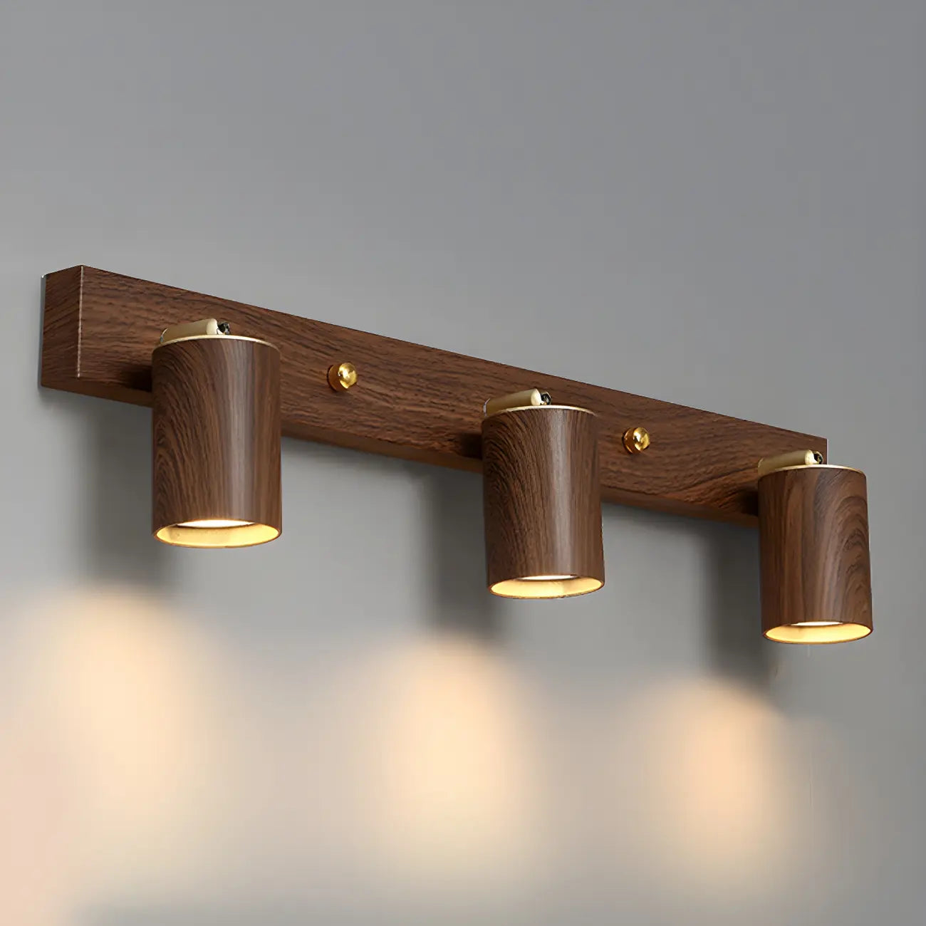 Appliques murales cylindriques marron contemporaines à plusieurs lumières