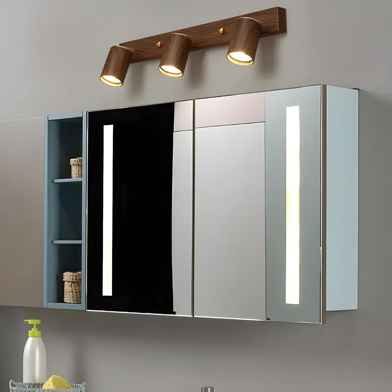 Appliques murales cylindriques marron contemporaines à plusieurs lumières