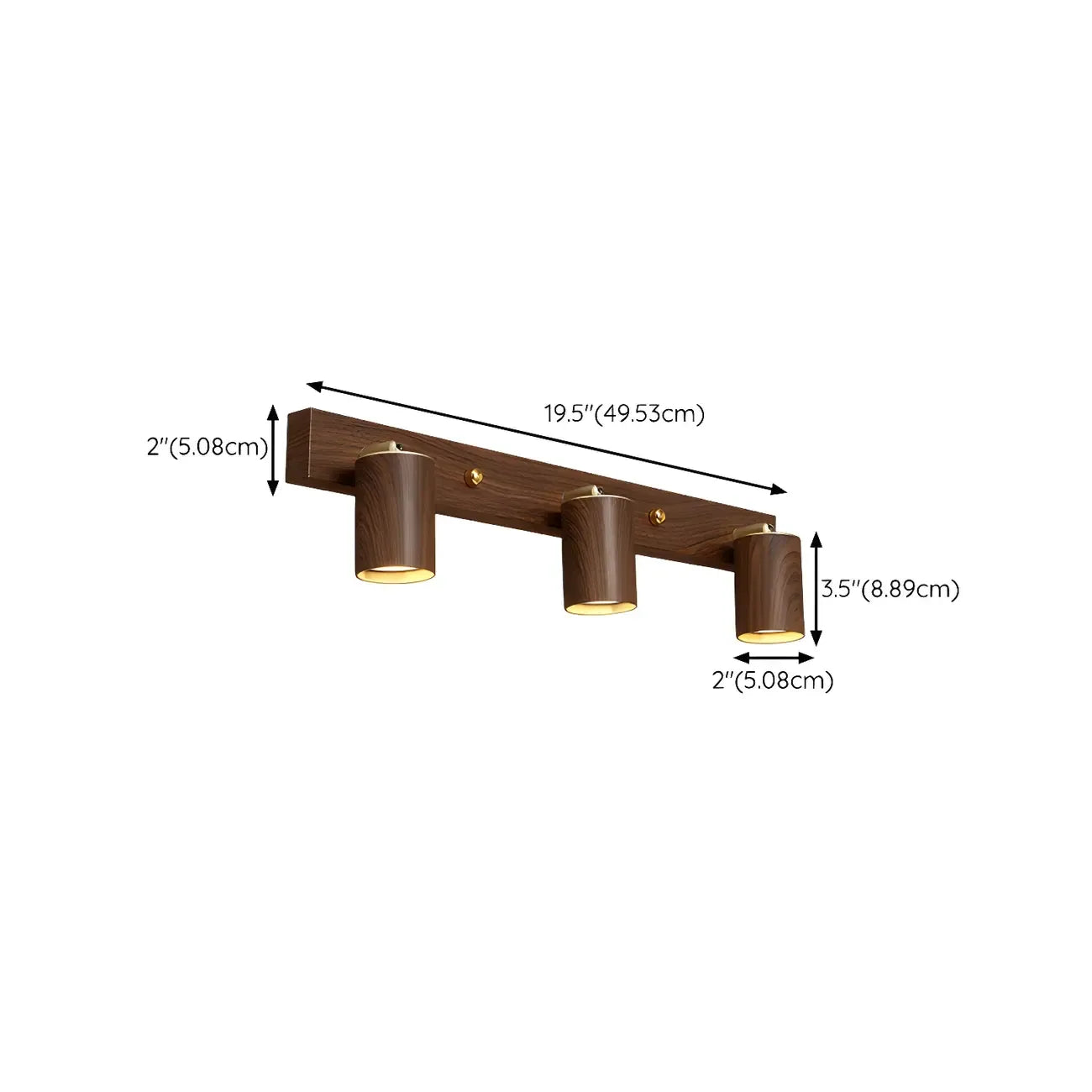 Appliques murales cylindriques marron contemporaines à plusieurs lumières