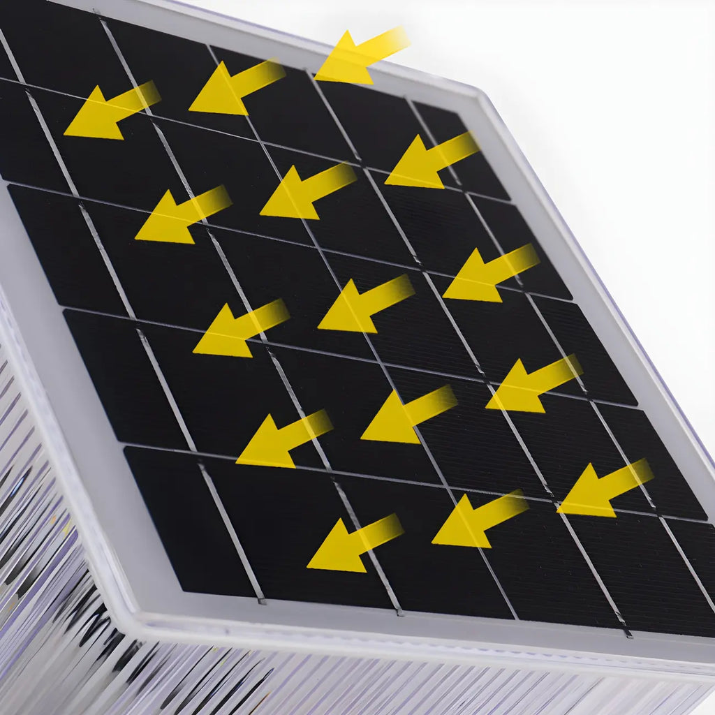 Lampadaires solaires d'extérieur modernes à abat-jour transparent géométrique.