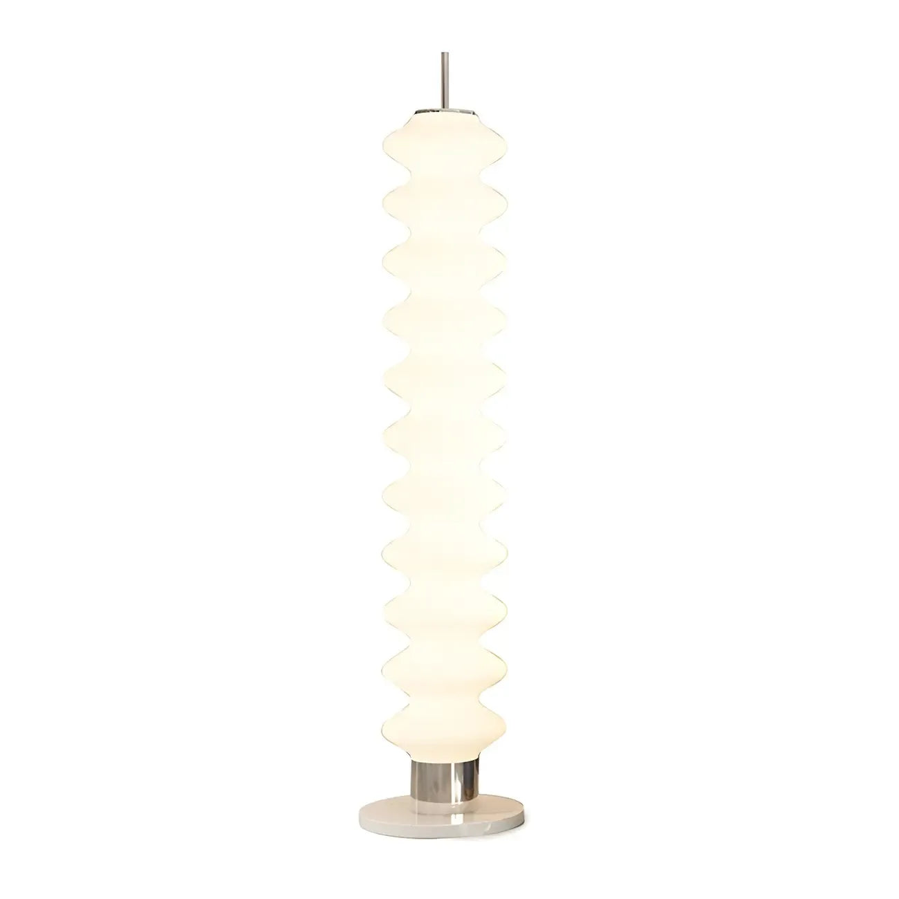 Lampadaire en verre et LED blanc sur pied pour la décoration du salon