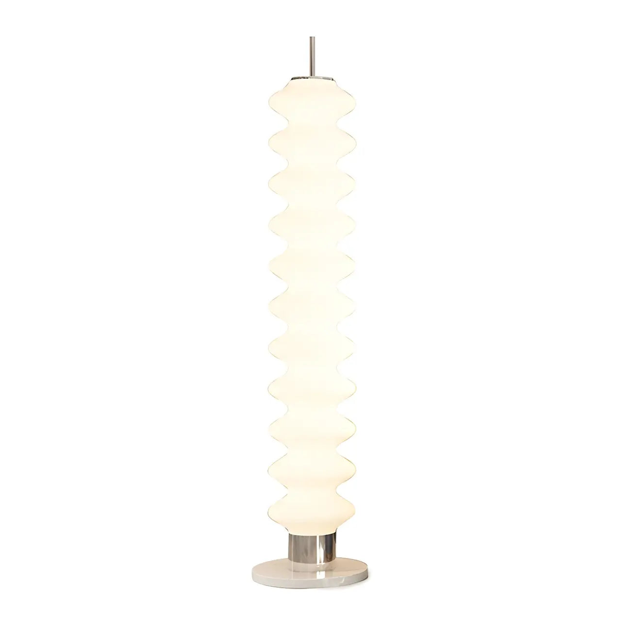 Lampadaire en verre et LED blanc sur pied pour la décoration du salon