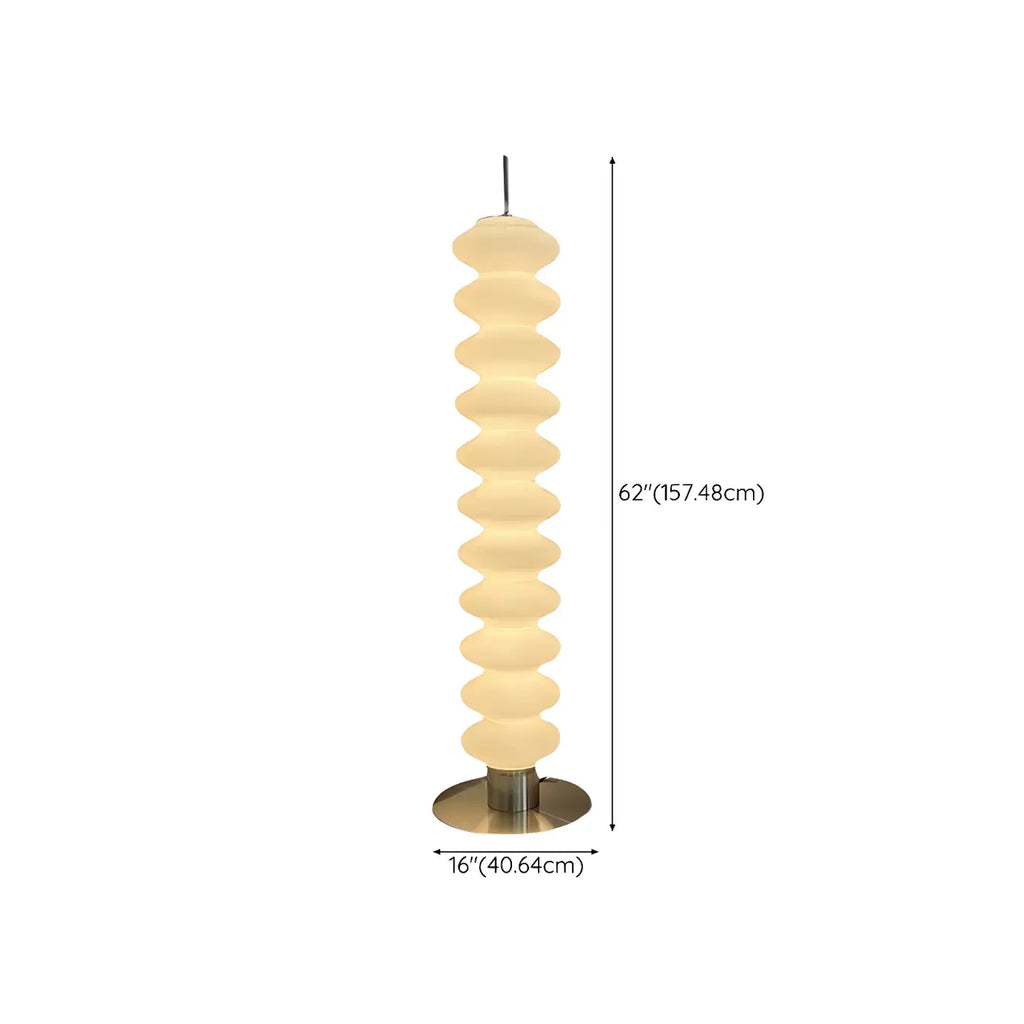 Lampadaire en verre et LED blanc sur pied pour la décoration du salon