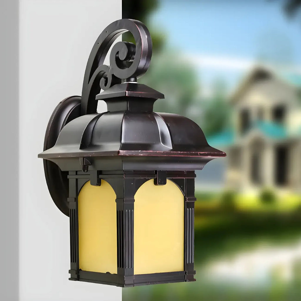 Applique murale d'extérieur rectangulaire en métal rustique et durable