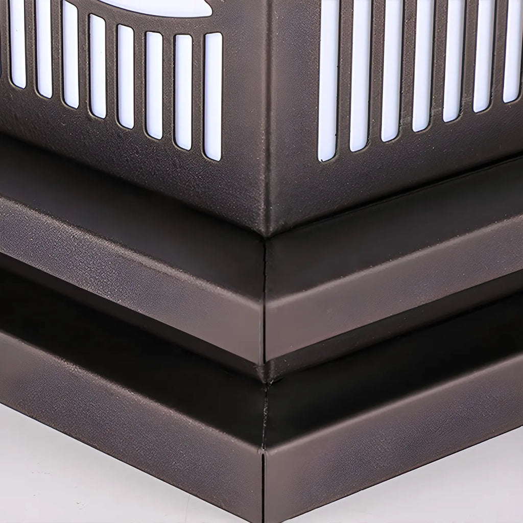 Lampadaires solaires d'extérieur noirs à silhouette de montagne moderne