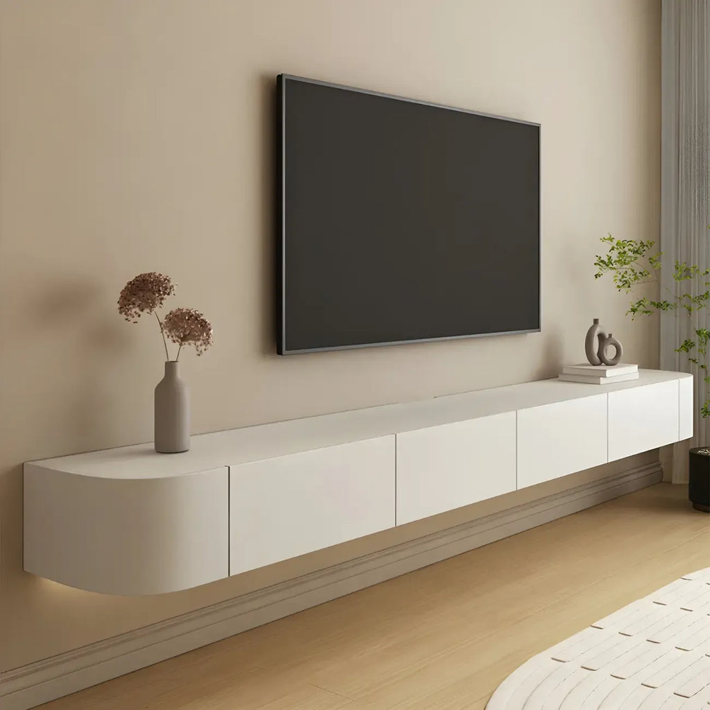 Meuble TV mural moderne en bois blanc