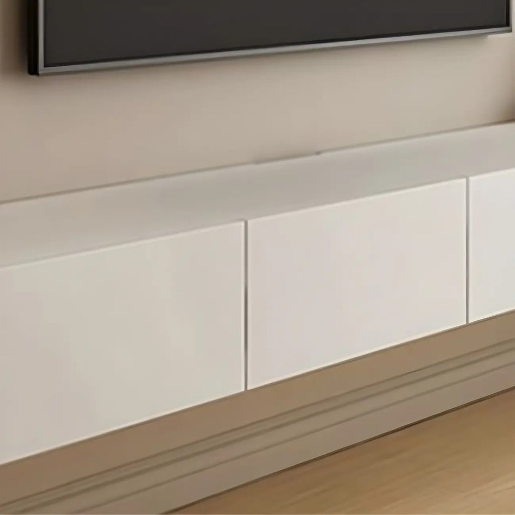 Meuble TV mural moderne en bois blanc