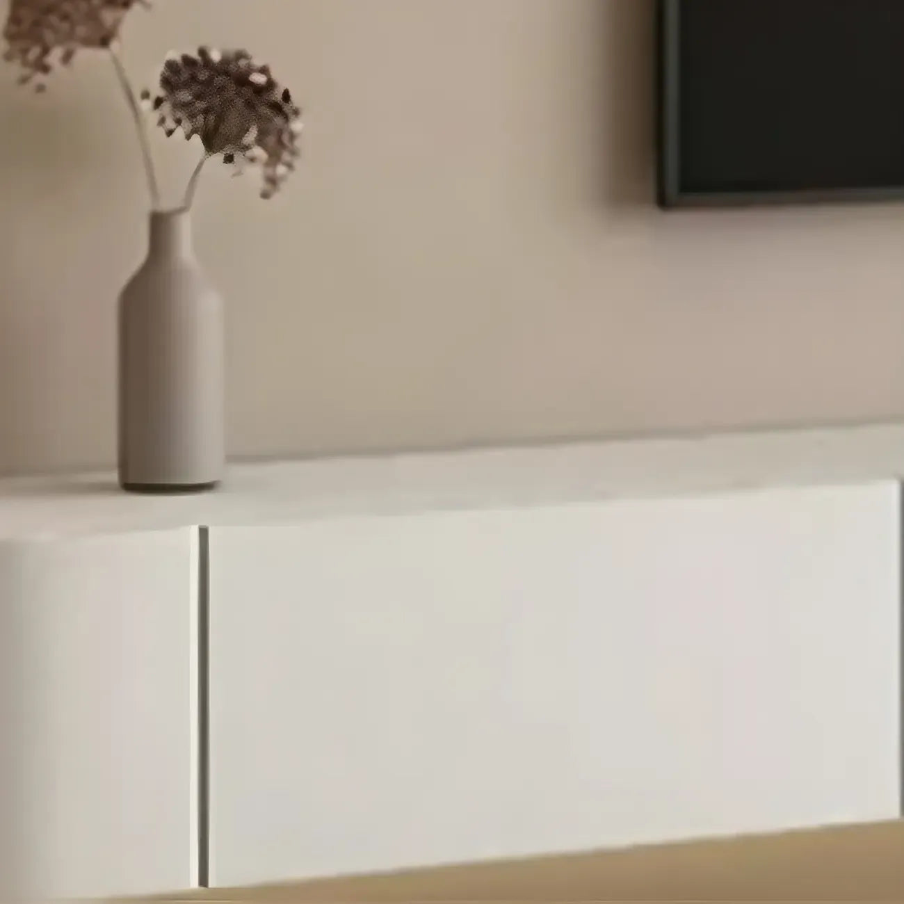 Meuble TV mural moderne en bois blanc