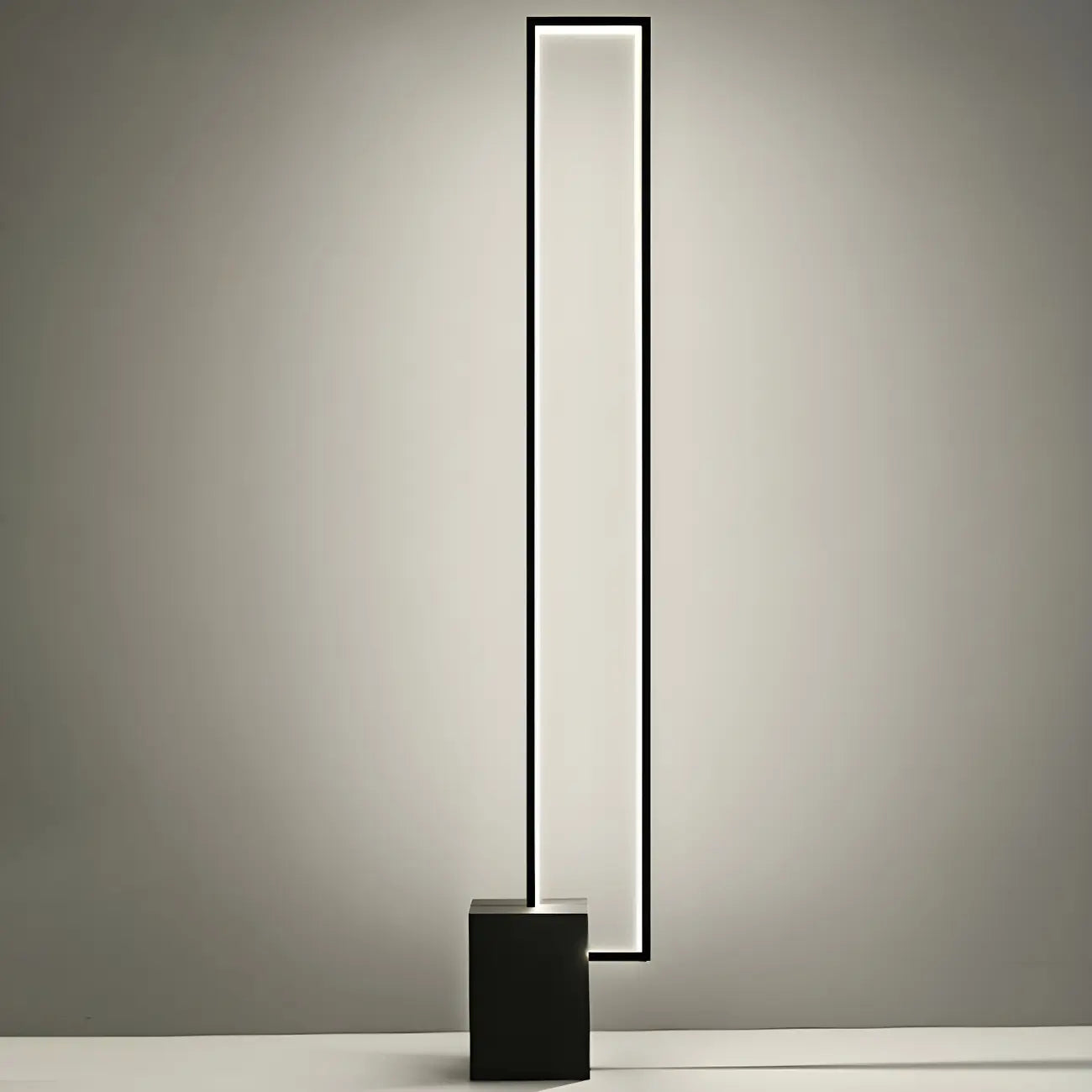 Lampadaire rectangulaire élégant à LED dimmable pour salon