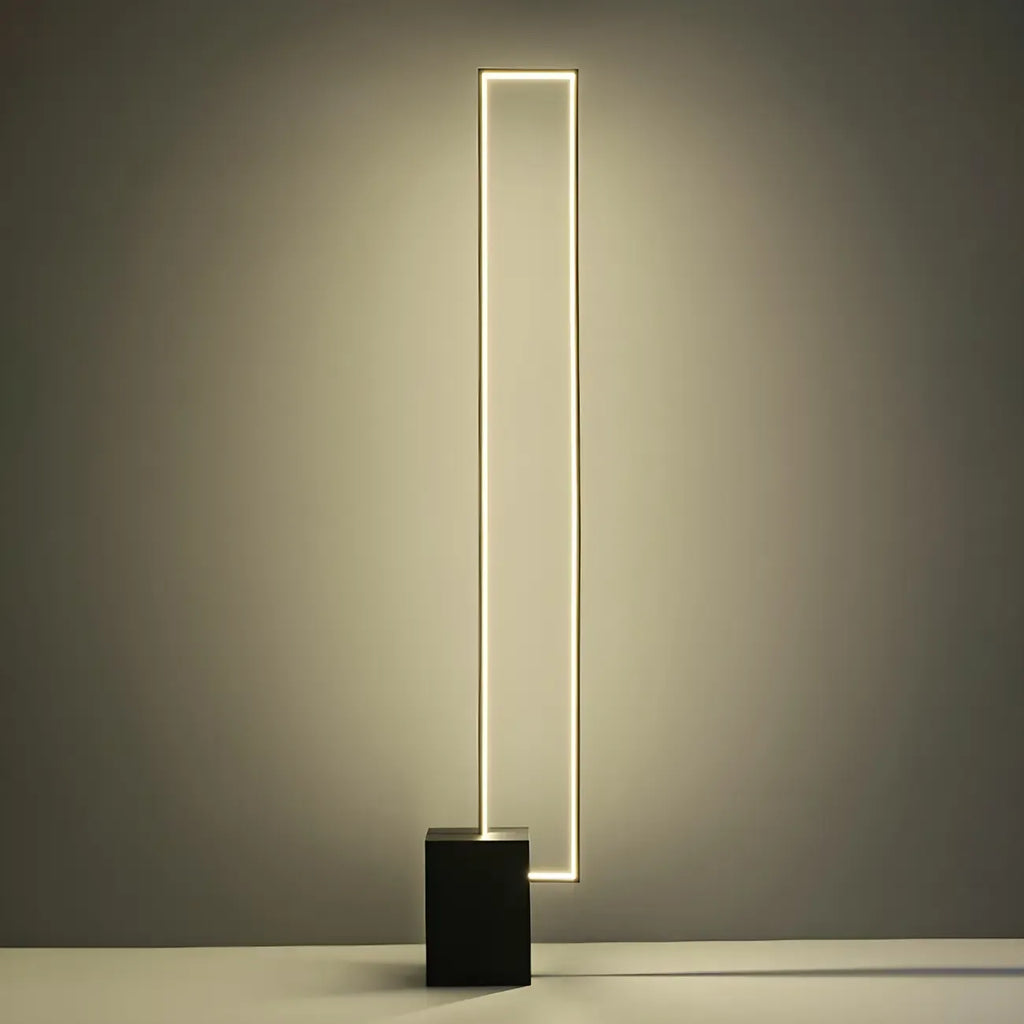 Lampadaire rectangulaire élégant à LED dimmable pour salon