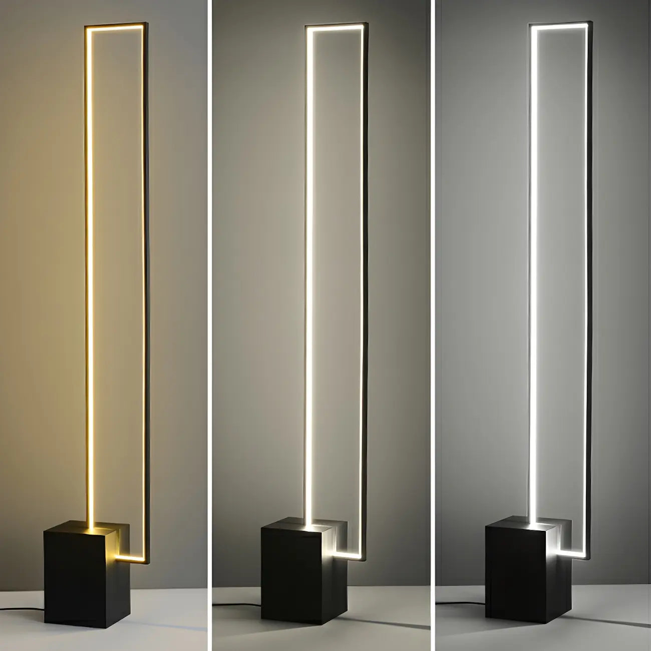 Lampadaire rectangulaire élégant à LED dimmable pour salon