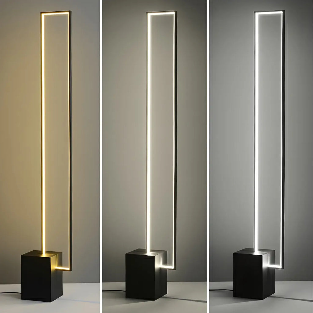 Lampadaire rectangulaire élégant à LED dimmable pour salon