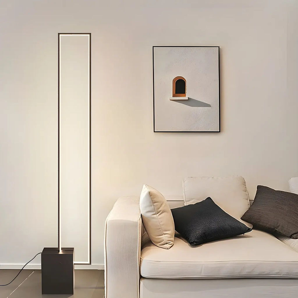 Lampadaire rectangulaire élégant à LED dimmable pour salon