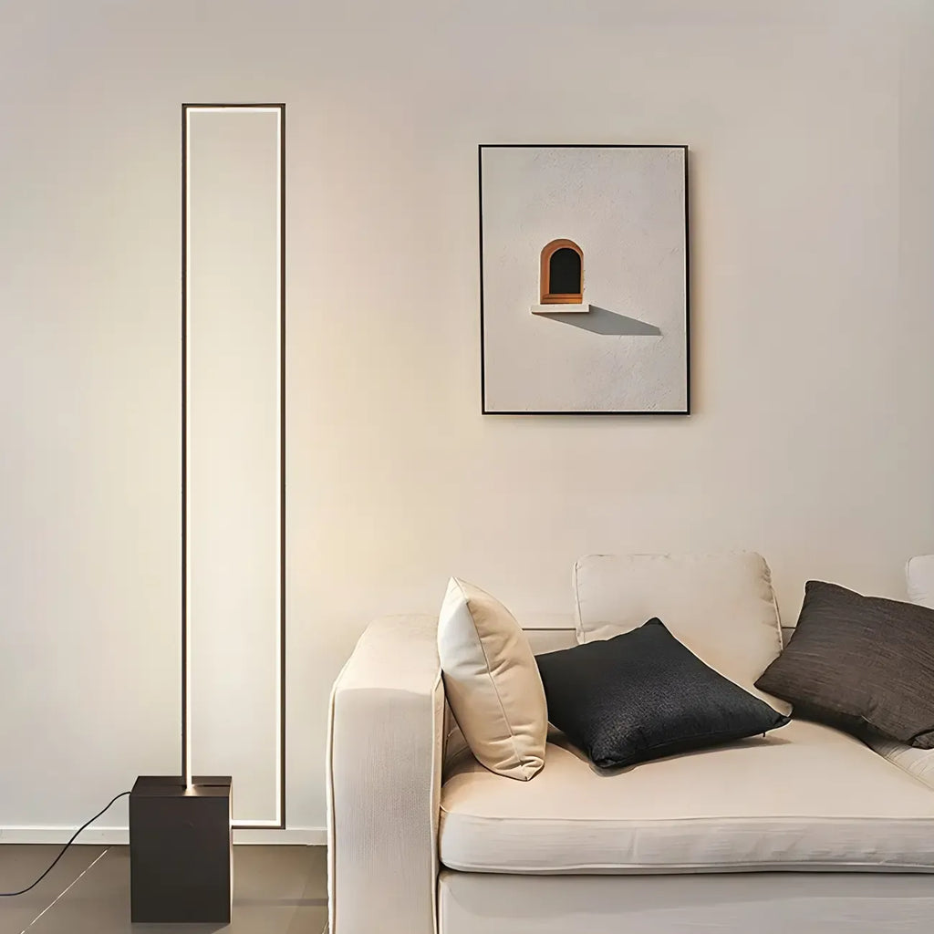 Lampadaire rectangulaire élégant à LED dimmable pour salon