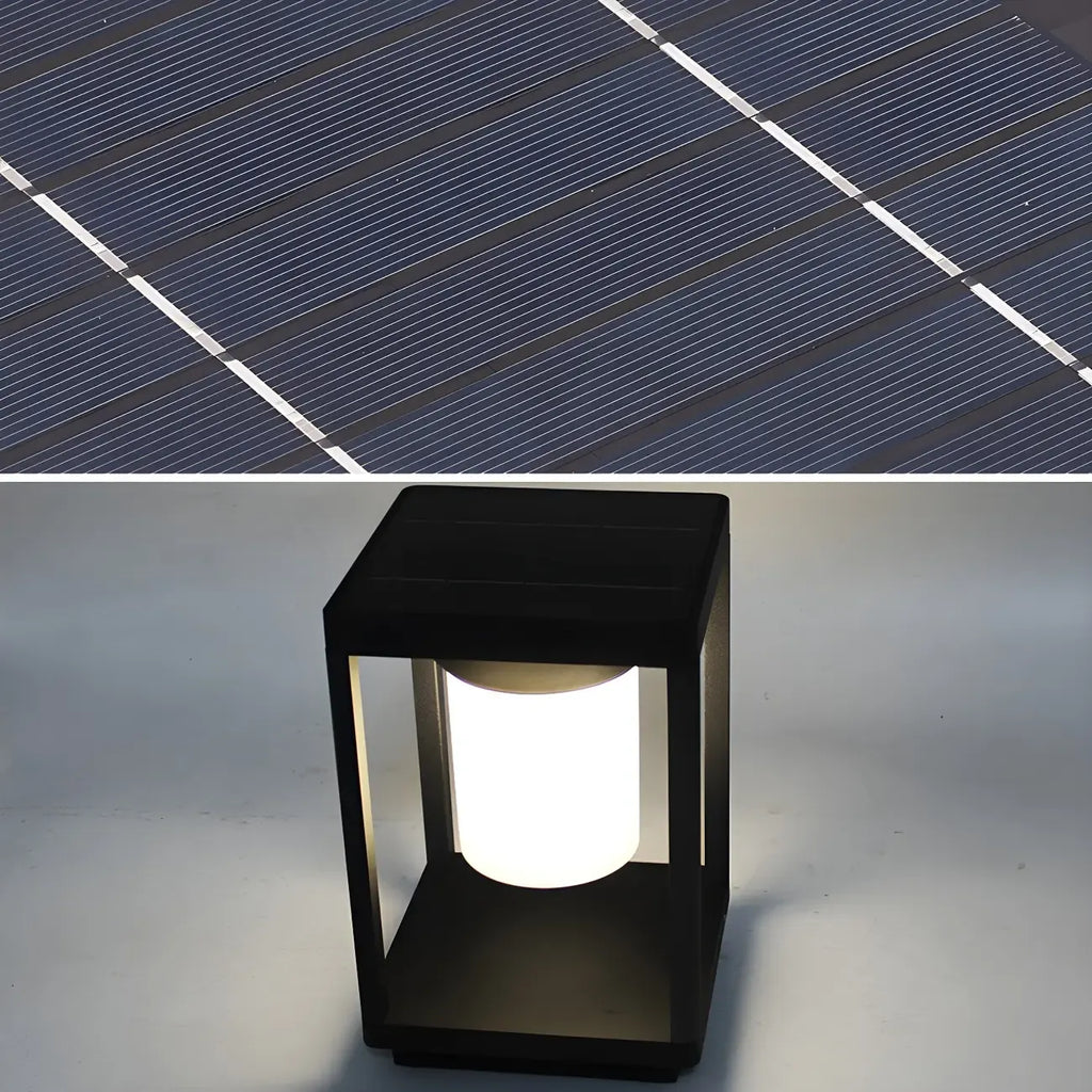 Lampes solaires d'extérieur rectangulaires simples en métal noir