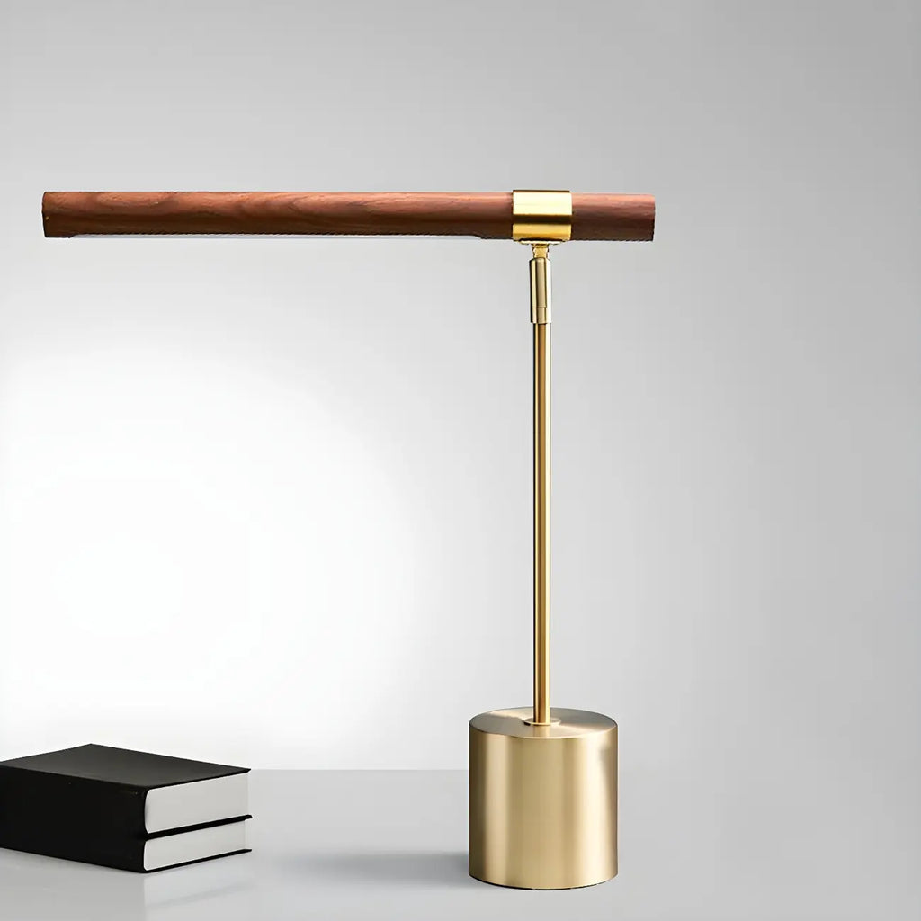 Lampe de chevet moderne linéaire dorée à LED en acrylique, à intensité variable