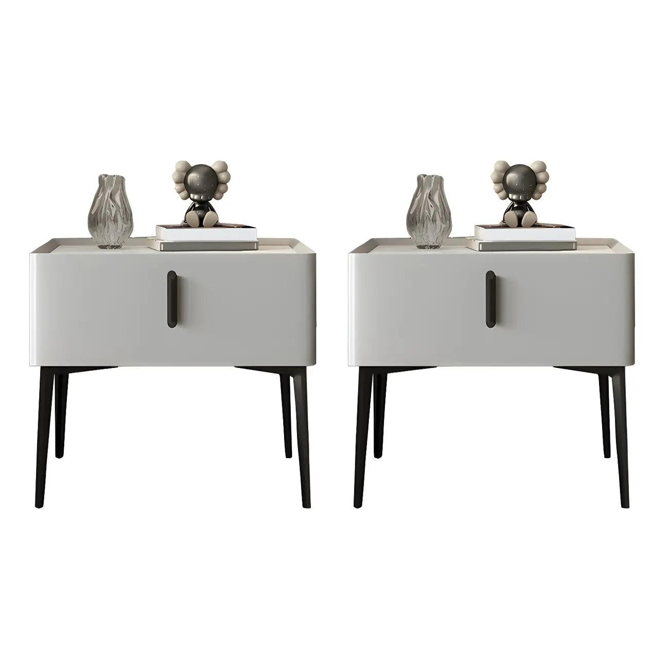 Table de chevet cubique étroite et tendance en bois avec pieds