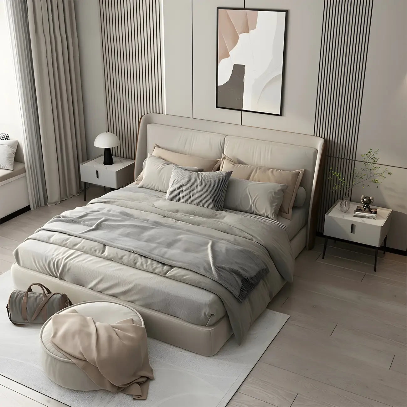 Table de chevet cubique étroite et tendance en bois avec pieds