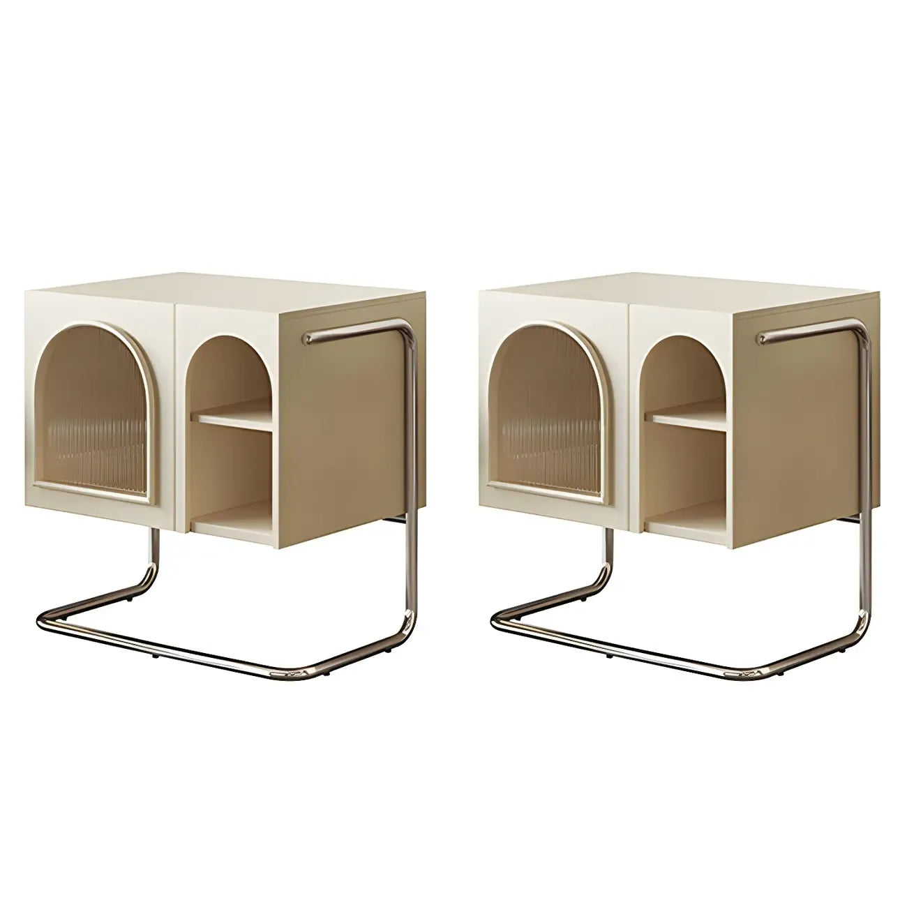 Table de chevet étroite cubique en bois noir avec base en acier