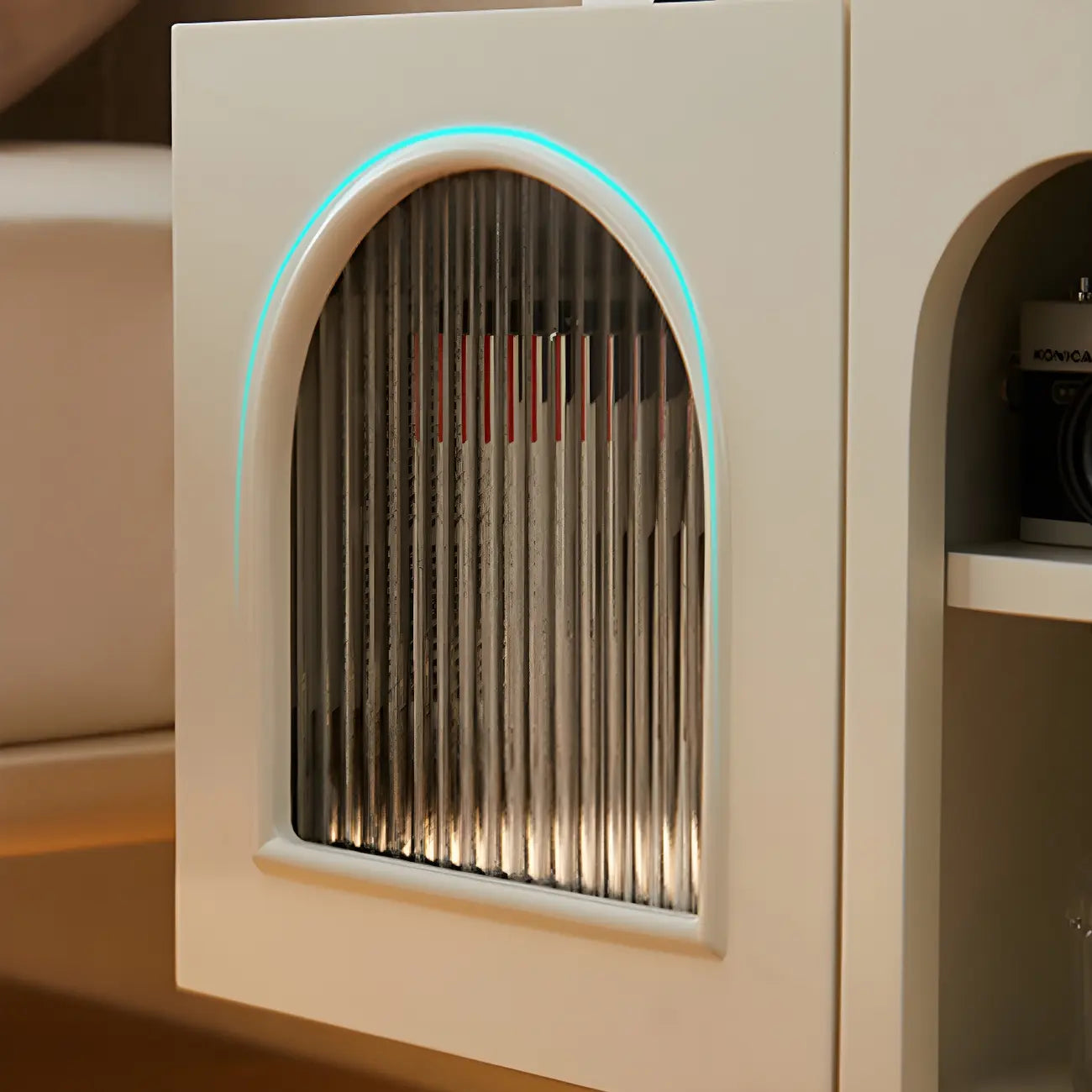 Table de chevet étroite cubique en bois noir avec base en acier