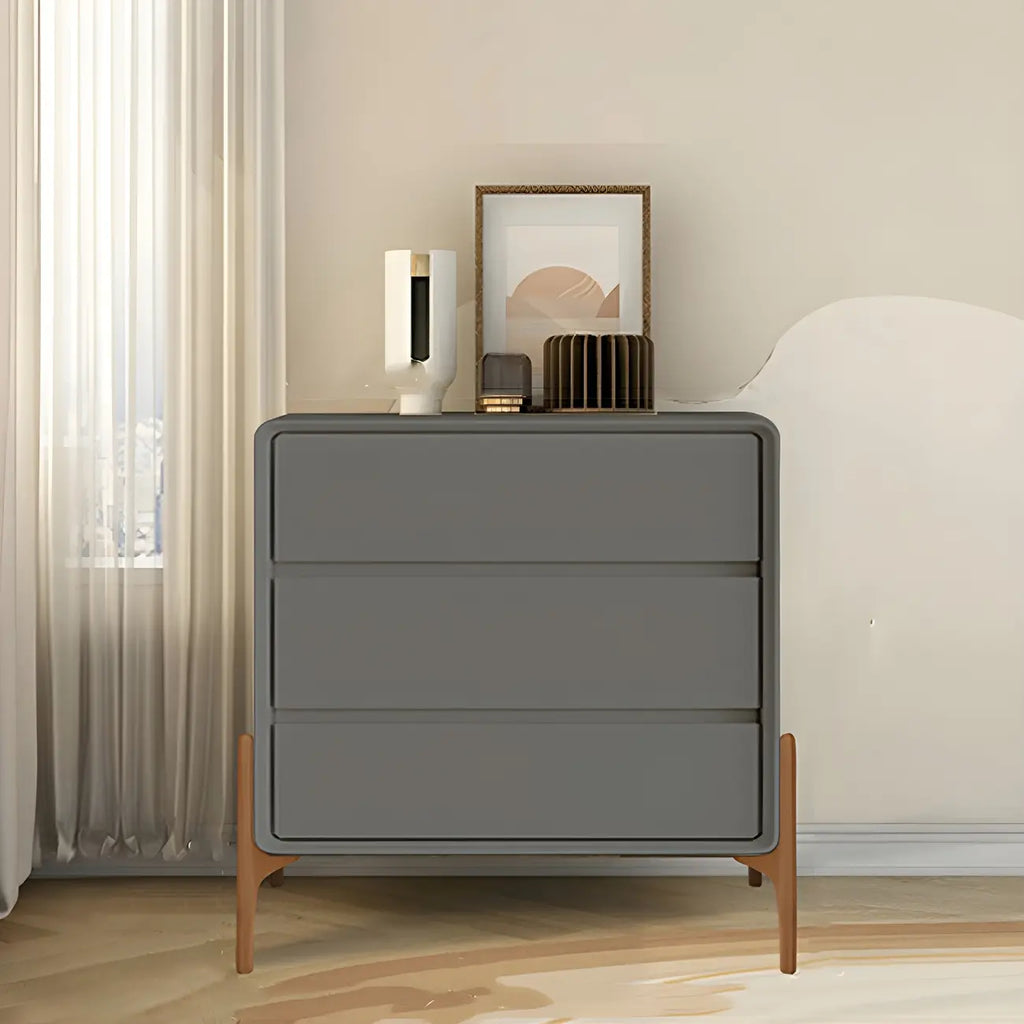 Coffre de rangement vertical moderne en bois massif avec fermeture amortie
