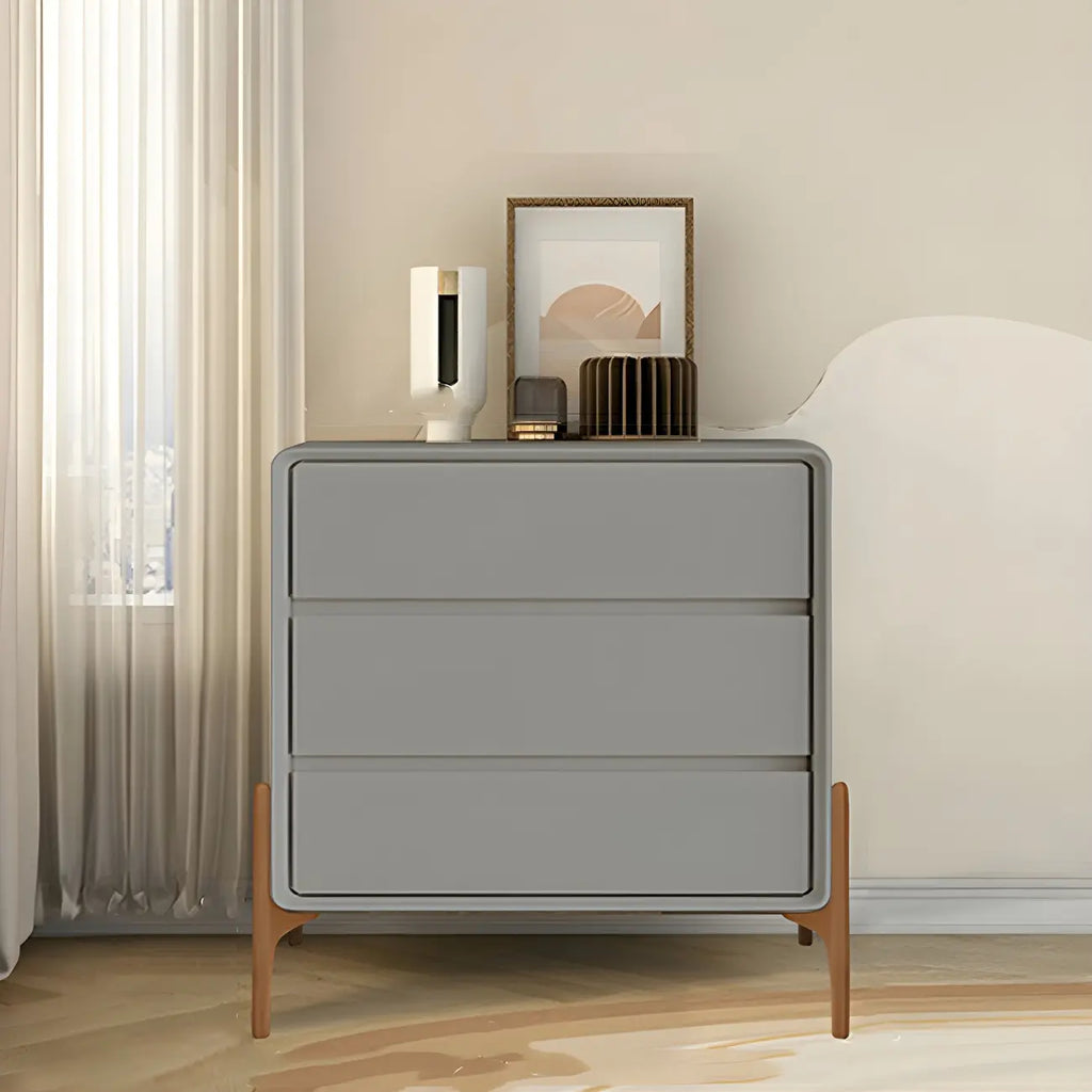 Coffre de rangement vertical moderne en bois massif avec fermeture amortie